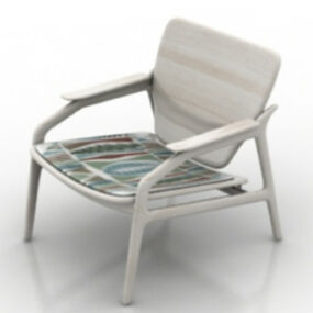 白色破旧的椅子 3d model