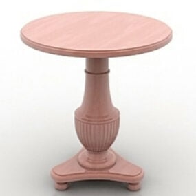Mô hình bàn tròn gỗ cổ kính 3d