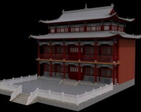 3д модель Храмового зала в китайском стиле