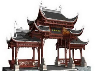 Antico edificio cinese ad arco