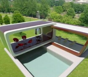 Swimming Pool Exterior Scene 3d-model
