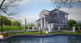 Lakeview Villa  Exterior Sene 3d model