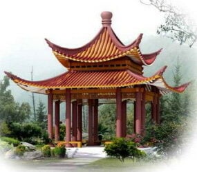 Tradycyjny model 3D pawilonu chińskiego