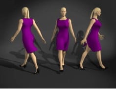 Personaje de mujer caminando modelo 3d