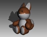 عروسک حیوانات روباه مدل سه بعدی