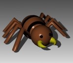 Modello 3d del ragno burattino animale