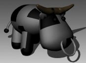 Modello 3d della mucca burattino animale