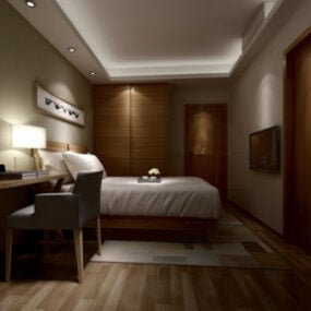 Yatak Odası Tasarımı İç Sahne 3d modeli