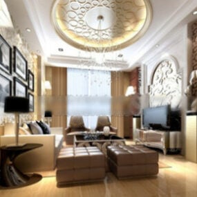 European Living Room Interior 3d model