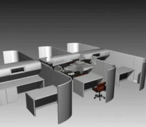 Tables de travail de bureau modèle 3D