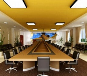3д модель интерьера многопользовательской конференц-зала