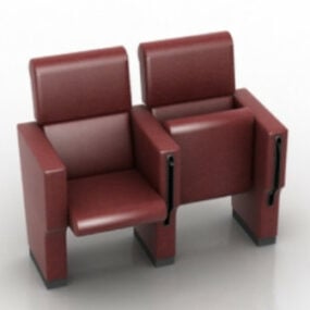 Modelo 3d de móveis para assentos de cinema