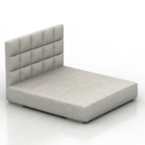 Yksinkertainen harmaa sänky 3d-malli