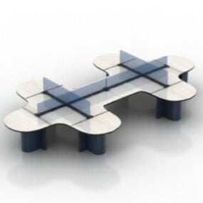 דגם תלת מימד של שולחן עבודה משרדי