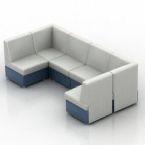 White Sofa Fashion People 3d-modell