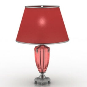 مصباح طاولة أحمر نموذج ثلاثي الأبعاد