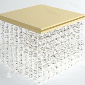 Modelo 3d de lâmpada de teto de cristal dourado