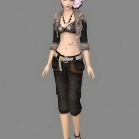 Mooi meisje 3D-karakter 3D-model