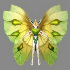 3D модель персонажа-бабочки-волшебника