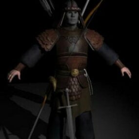 Forntida kinesisk krigare gratis 3d-modell