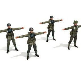 3D model vojáka americké armády zdarma