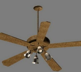Electric Ceiling Fan With Light 3d model