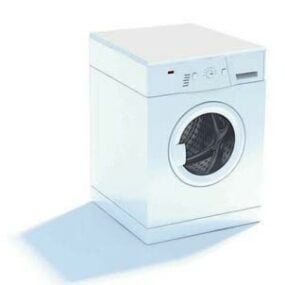 Біла 3d модель пральної машини з фронтальним завантаженням