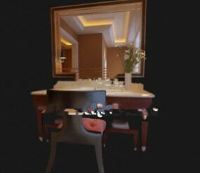 Modello 3d della scena interna della vanità del bagno