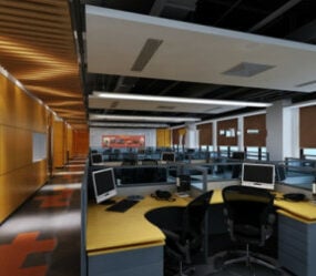 3D model scény interiéru kanceláře společnosti