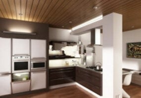 Interior Scene European Kitchen 3D-malli