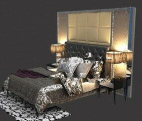 Темний сучасний інтер'єр спальні 3d модель