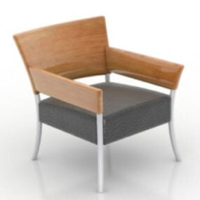 Yksinkertainen puinen yhden tuolin 3D-malli