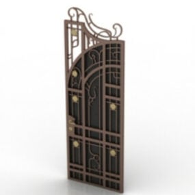 Model 3D metalowych drzwi z europejskim wzorem