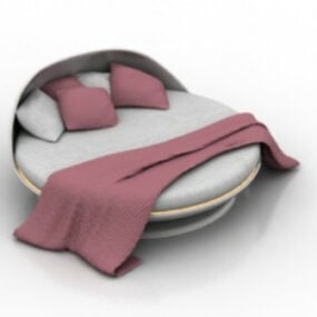 Kulatá postel 3D model zdarma