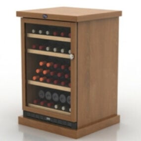 Wooden Wine Cabinet 3d model