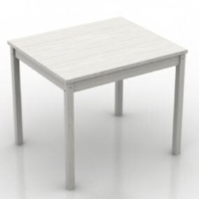 White Stool Chair 3d model