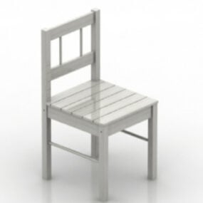 כיסא יחיד מעץ ביתי דגם תלת מימד