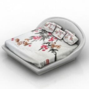 Model 3D łóżka ze świeżym wzorem