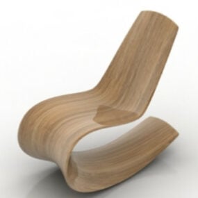 Boog houten stoel 3D-model