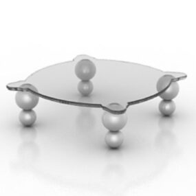 Mesa de té de cristal modelo 3d