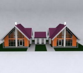 مدل سه بعدی خانه شهری مدرن لوکس
