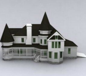 Modernes Luxusvilla-3D-Modell