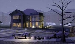 Frost modern arkitekturvilla 3d-modell