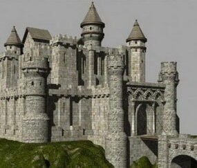 Bryce Castle Membangun model 3d
