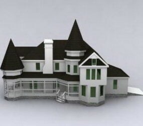 Modelo 3d de villa luxuosa