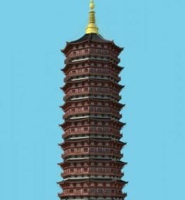 Modello 3d della torre cinese