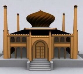 Modelo 3d do edifício da mesquita islâmica