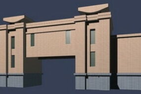 University Entrance Gate 3d-modell
