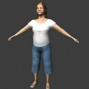 高齢女性3Dモデル