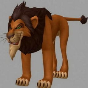 דגם תלת מימד של מלך האריות של בעלי חיים